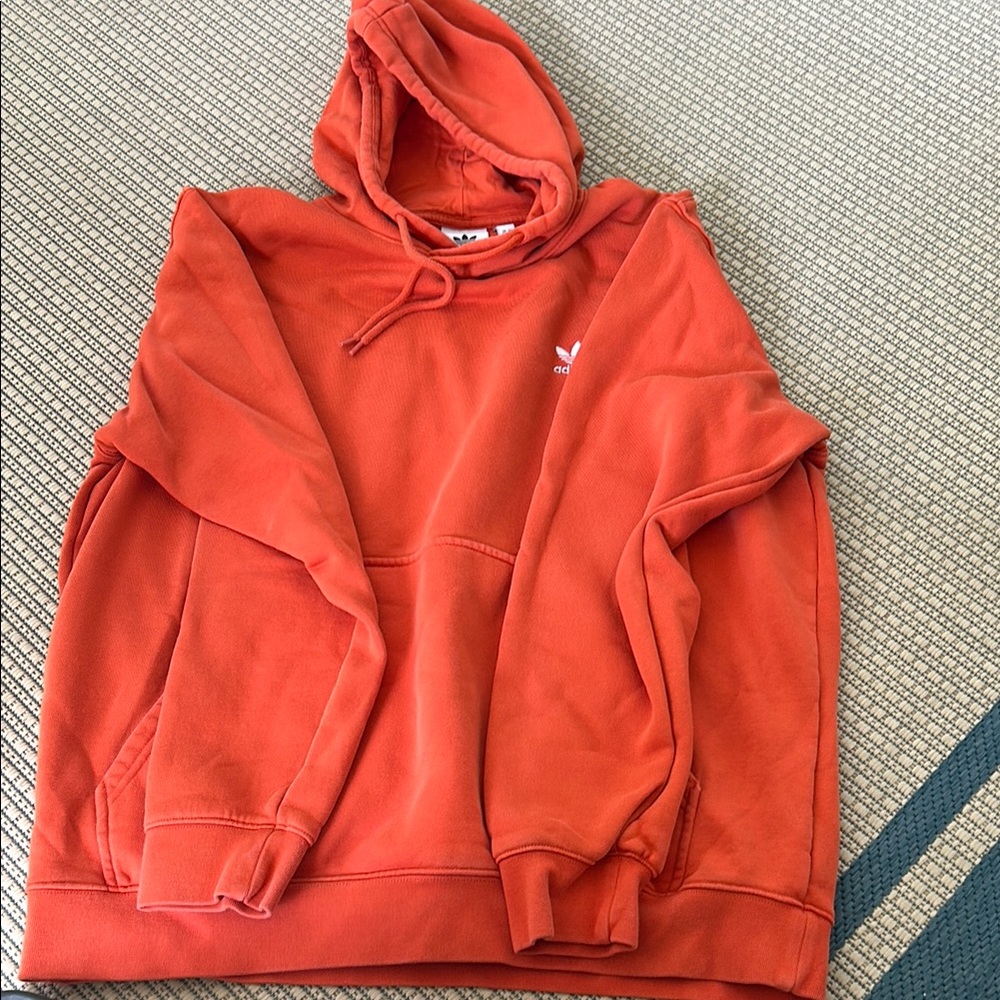 Adidas Men's Vibrant Orange Hoodie
